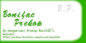 bonifac prekop business card